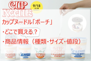カップヌードル「ポーチ」はどこで買える?種類・値段・サイズは?
