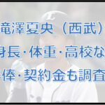 滝澤夏央(西武)の身長・体重・高校などwiki風に紹介!年俸・契約金も調査!
