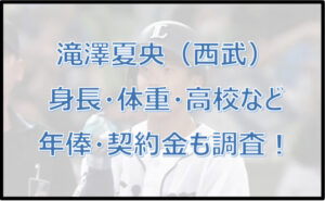 滝澤夏央(西武)の身長・体重・高校などwiki風に紹介!年俸・契約金も調査!