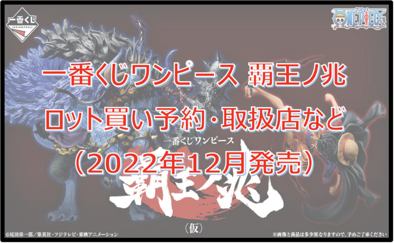 ワンピース 覇王ノ兆一番くじロット買い予約！（2022年12月）取扱店はどこ？