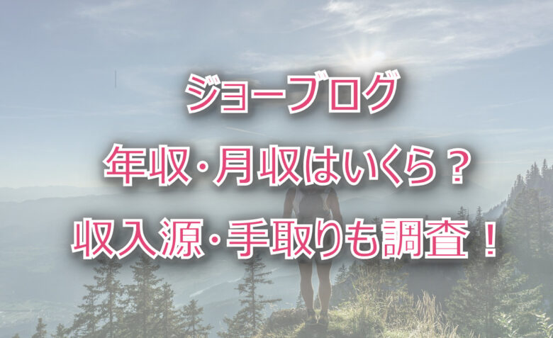 ジョーブログの年収・月収は？収入源・手取りも調査！