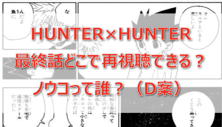 HUNTER×HUNTER最終話どこで再視聴できる（D案）？ノウコって誰？