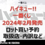 ハイキュー!! ゴミ捨て場の決戦一番くじロット買い・アソート内訳!取扱店舗はどこ?2024年2月