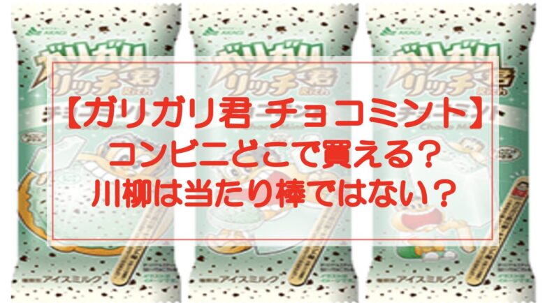 【ガリガリ君チョコミント】コンビニどこで買える？川柳は当たり棒ではない？